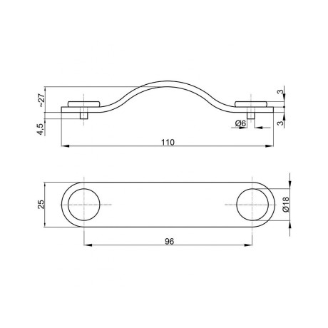 Fogantyú bőr 138x25x10mm barna/ni-szatén