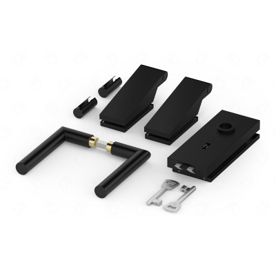 Kilincs üvegajtóhoz SLIM PRO fekete szett BB SZKKCZS