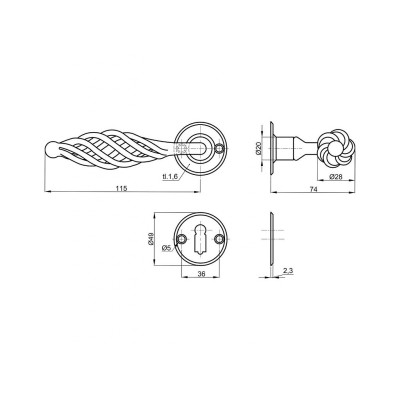 EVELÍNA R kľučka rozetová na kľúč