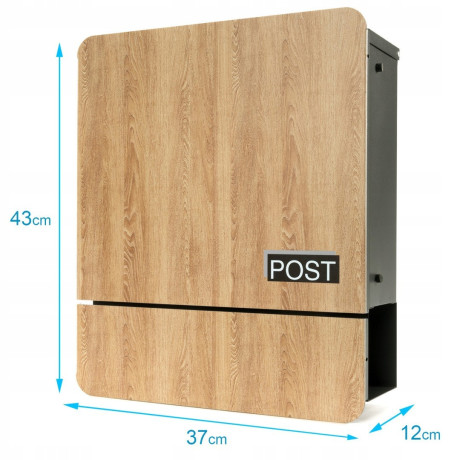 S3693 Postaláda Antracit + Fahatású