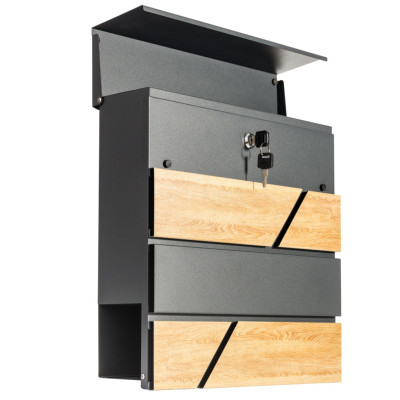 D3638 postaláda antracit + faimitáció