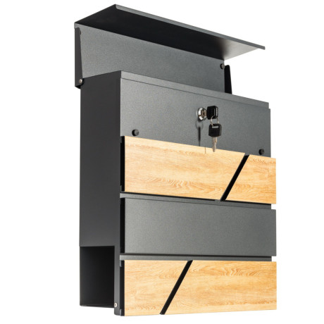 D3638 postaláda antracit + faimitáció