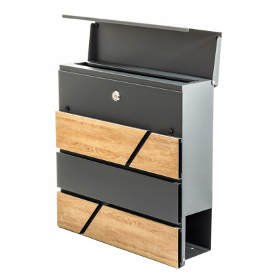 D3638 postaláda antracit + faimitáció