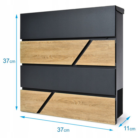 D3638 postaláda antracit + faimitáció