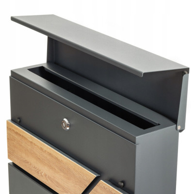 D3638 postaláda antracit + faimitáció