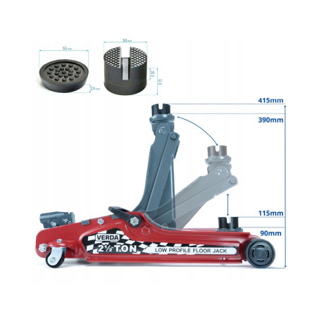 Alacsony profilú hidraulikus emelő 2,5T D10559