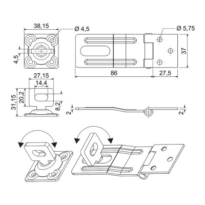 RG.12.90.CRN lakatpánt fordítható szemmel fekete