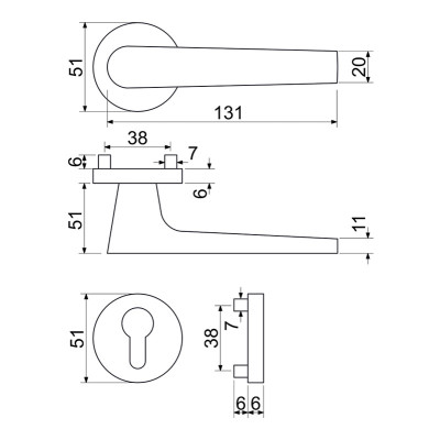 RK.K16.BOLOGNA.PZ.NIMAT ajtó kilincs