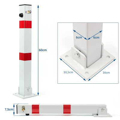 US03K zárható parkolásgátló oszlop fehér
