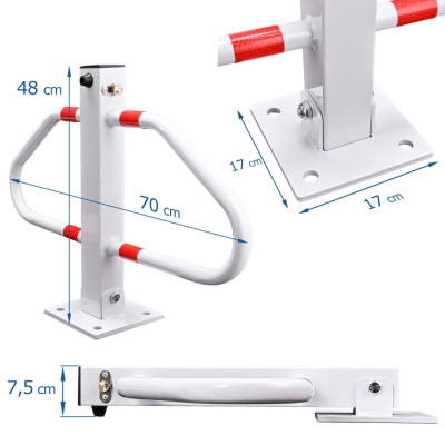 US23 lecsukható parkolásgátló fehér