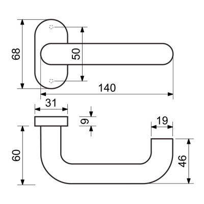 RK.F.1968.CE ajtó kilincs fekete RK.F.1968.CE ajtó kilincs fekete