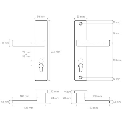 ATLAS biztonsági vasalat INOX RC2 AT92IRC2