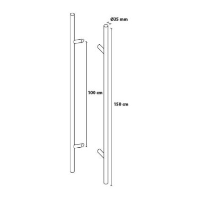 Fogantyú 150/100 kerek ferde kétoldali tolópajzs