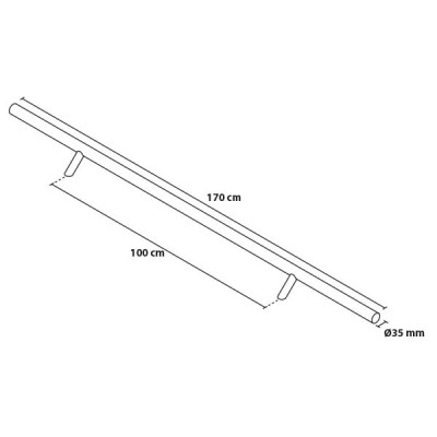 Fogantyú 170/100 kerek ferde tolópajzs Fogantyú 170/100 kerek ferde tolópajzs