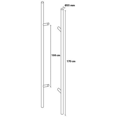 Fogantyú 170/100 kerek ferde kétoldali tolópajzs