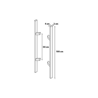 Fogantyú 100/50 szögletes ferde kétoldali tolópajzs