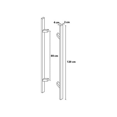 Fogantyú 120/80 szögletes ferde kétoldali tolópajzs Fogantyú 120/80 szögletes ferde kétoldali tolópajzs