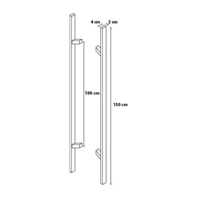 Fogantyú 150/100 szögletes ferde kétoldali tolópajzs