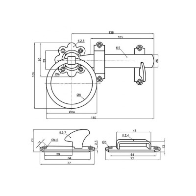 Kerti kapuzár retesz gyűrűvel kétoldalas 150 mm
