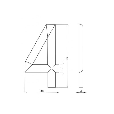 Számjegy "4" 75mm bronz Számjegy "4" 75mm bronz