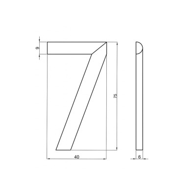 Számjegy "7" 75mm bronz