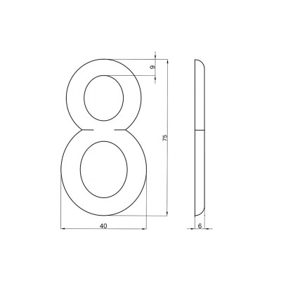 Számjegy "8" 75mm bronz