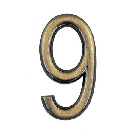Számjegy "9" 75mm bronz