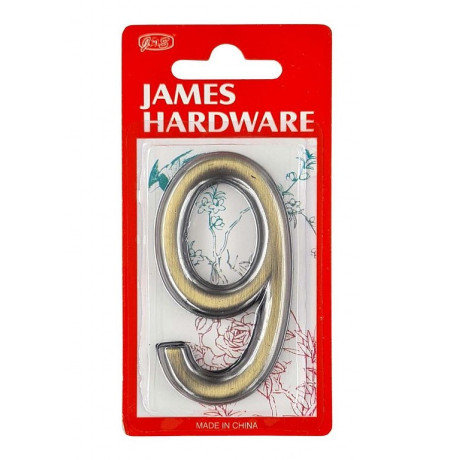 Számjegy "9" 75mm bronz