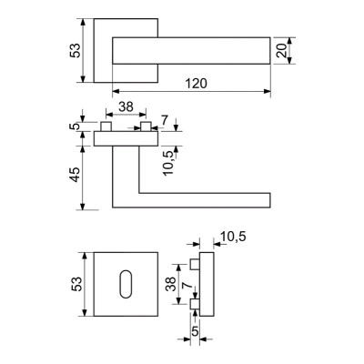 RK.TP-FORM.BB.CE ajtó kilincs