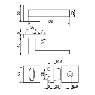 RK.TP-FORM.WC.CE ajtó kilincs