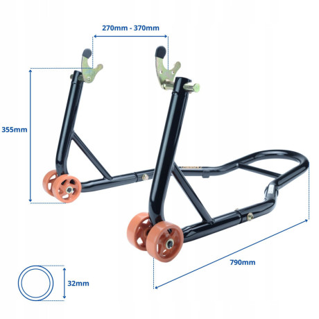 Motorkerékpár-emelő állvány V-adapterrel D1703