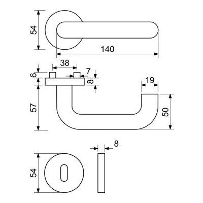 RK.U-FORM.BB.CE ajtó kilincs RK.U-FORM.BB.CE ajtó kilincs