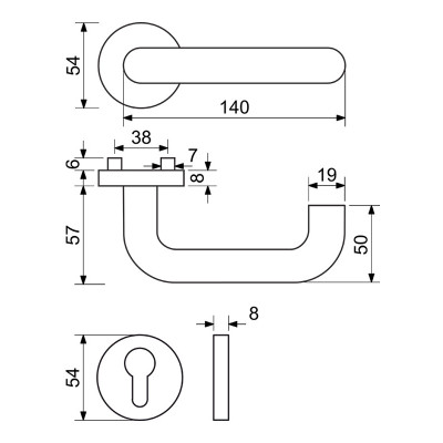 RK.U-FORM.PZ.CE ajtó kilincs RK.U-FORM.PZ.CE ajtó kilincs