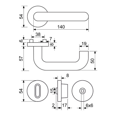 RK.U-FORM.WC.CE ajtó kilincs RK.U-FORM.WC.CE ajtó kilincs