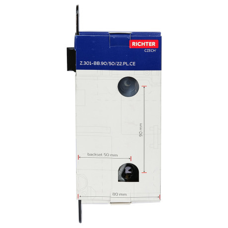 Z.301-BB.90/50/22.PL.CE bevésőzár, BB tollas kulcs