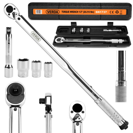 Kerékkulcs (nyomatékkulcs) 1/2" 28–210 Nm D1737