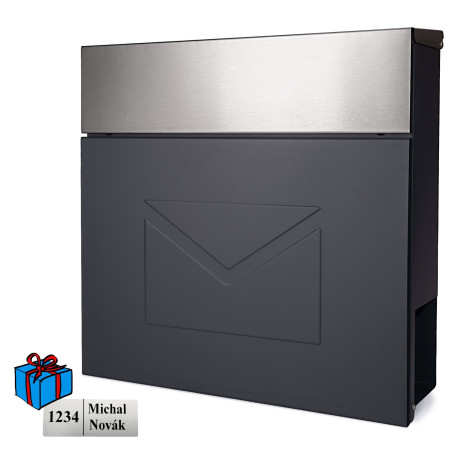 D3691 postaláda antracit + rozsdamentes