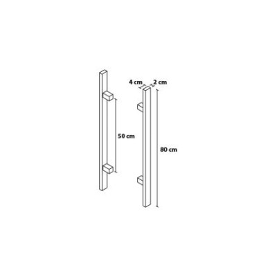 Fogantyú 80/50 szögletes kétoldali