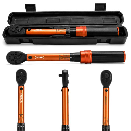 Racsnis kulcs reteszeléssel 1/4" 1-25 Nm + bőrönd D1751