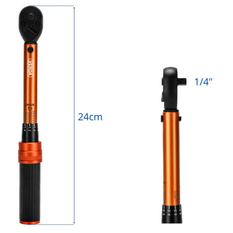 Racsnis kulcs reteszeléssel 1/4" 1-25 Nm + bőrönd D1751
