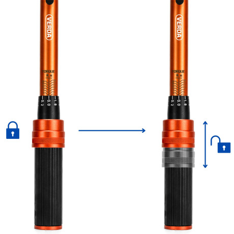 Racsnis kulcs reteszeléssel 1/4" 1-25 Nm + bőrönd D1751