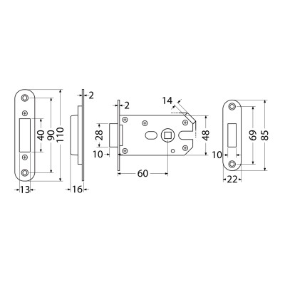 EN.305.M.KL.60.22.CE mágneses bevésőzár