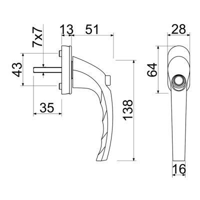 RHW.179.P.F9016 ablak kilincs