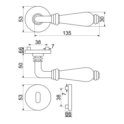 RK.E16.BERGAMO.BB.AS ajtó kilincs