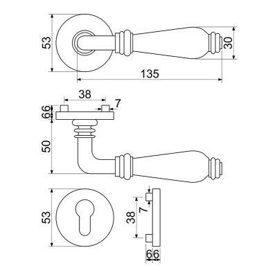 RK.E16.BERGAMO.PZ.AS ajtó kilincs