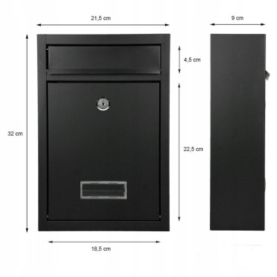 D3664 postaláda fekete