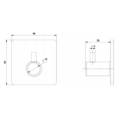 WS2 öntapadós akasztó 45mm