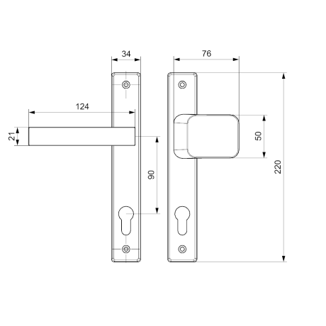 K05G kilincs-gomb balos, kapura