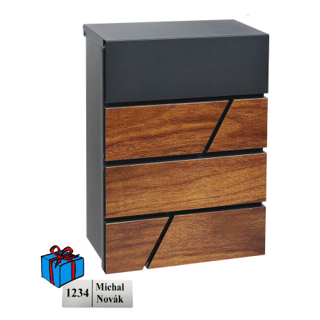 BK.524.WO.AM postaláda antracit + faimitáció