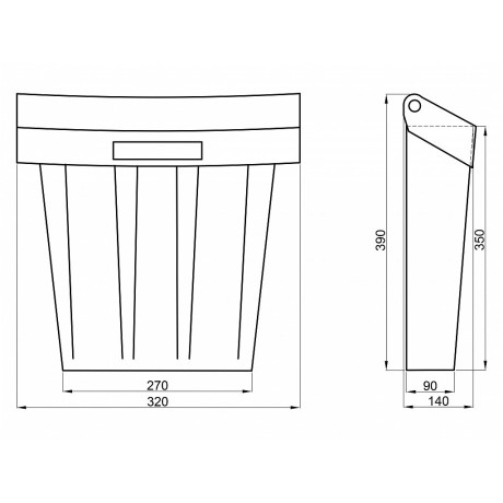 PH műanyag postaláda szürke